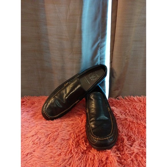 Men\'s Cole Haan Black Leather Driving Loafers With Grip Bottoms Size 13N